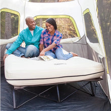 Load image into Gallery viewer, Camping Cot, Air Mattress, & Pump Combo, Folding Camp Cot & Air Bed with Side Table & Battery-Operated Pump