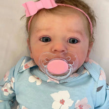 Load image into Gallery viewer, Felicia Newborn Open Blue Eyes Doll Soft Hand-Rooted Hair 3D Skin