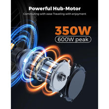 Load image into Gallery viewer, T14 Folding Electric Bikes for Adults Teens 350W 19.2MPH 14'' Fat Tire Mini Ebike Urban City Commuter Bicycles