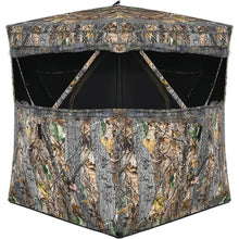 Load image into Gallery viewer, 3 Person Pop up Ground Blind, Portable Hunting Blind with Mesh Windows, Carrying Bag & Ground Stakes, with Hub System