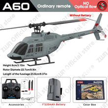Load image into Gallery viewer, A60 RC Helicopter 2.4G 6-Aixs Gyroscope 4CH Altitude Hold Optical Flow Remote Control Helicopter Toys For Kid Adult