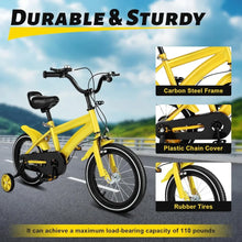 Load image into Gallery viewer, Kids Bike 14 Inch Kids Bicycle High Carbon Steel Frame with Removable Training Wheels Double Brake Bicycle Seat