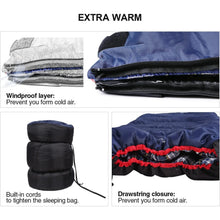 Load image into Gallery viewer, REDCAMP Cotton Flannel Sleeping Bag for Camping Backpacking, Adults Cold Weather Envelope Sleeping Bags with 2/3/4lbs Filling