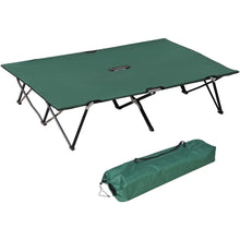 Load image into Gallery viewer, 2 Person Folding Camping Cot, 50" Extra Wide Outdoor Portable Sleeping Cot with Carry Bag, Elevated Camping Bed, Beach Hiking