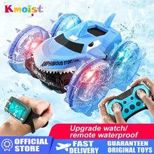 Load image into Gallery viewer, Rc Car Amphibious Vehicle Gesture Sensing Double-Sided Stunt Shark Amphibious Remote Control Cars with Light Toys for Boys Gifts
