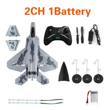 Load image into Gallery viewer, FX922 RC Plane 2.4G 2CH/4CH Remote Control Airplane F-22 Raptor Fighter EPP Foam Glider Aircraft Toys for Boys