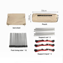 Load image into Gallery viewer, Foldable Camping Cot Portable Folding Lunch Break Bed Comfortable Sleeping Cots Ultralight Outdoor Bed for Adults Kids Travel RV