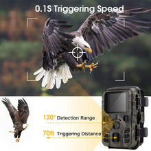 Load image into Gallery viewer, Outdoor Wildlife Camera 24MP Trail Camera Infrared Night Vision 0.3S Motion Activated Waterproof Trap Nature Wildlife Scouting