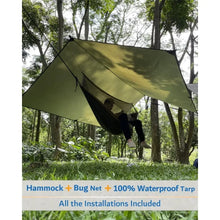 Load image into Gallery viewer, Hammock Camping with Rain Fly Tarp and Net, Portable Camping Hammock Double Tree Hammock Outdoor Indoor Backpacking Travel & Sur