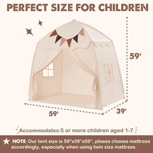 Load image into Gallery viewer, Boys & Girls, Indoor & Outdoor Dome Tent Playhouse, Cream