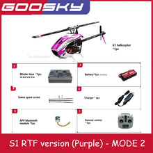 Load image into Gallery viewer, Hot Rc Goosky S1 Bnf/Rtf 6ch 3d Stunt Double Brushless Motor Direct Drive Motor Flybarless Direct-Drive Rc Helicopter Toy Gift