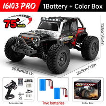 Load image into Gallery viewer, WLtoys 16101 Pro 1:16 75KM/H 4WD RC Car With LED Light 2.4G Remote Control Cars High Speed Drift Monster Truck for Children Gift