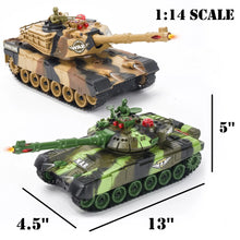 Load image into Gallery viewer, 2 PACK RC tanks 2.4G Fighting Battle Tanks with LED Life Indicators