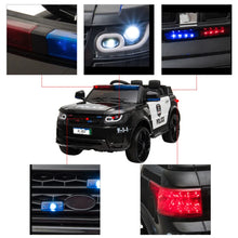 Load image into Gallery viewer, 12V Kids Police Ride On Car Electric Cars 2.4G Remote Control, LED Flashing Light, Music & Horn