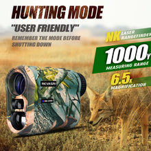Load image into Gallery viewer, REVASRI 600 1000M Hunting Laser Rangefinder with Angle Speed Height Distance Measurement and Continuous Scan for Hunting