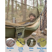 Load image into Gallery viewer, Hammock Camping with Rain Fly Tarp and Net, Portable Camping Hammock Double Tree Hammock Outdoor Indoor Backpacking Travel & Sur