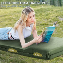 Load image into Gallery viewer, Self Inflating Sleeping Pad, Ultra-Thick Memory Foam Camping Pad with Pillow Fast Inflating in20s Insulated Camping Mattress Pad