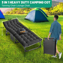 Load image into Gallery viewer, Camping Cots Camping Crib for Adults, Heavy Duty 3-in-1 Rush Overnight Bed with Mattress Tote Bag, Home Office Vacation