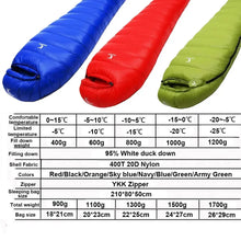 Load image into Gallery viewer, Winter Sleeping Bag Down Outdoor Camping Portable Comforter Compression Thermal Goose Down for Trekking Military Light Heated