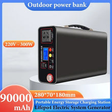 Load image into Gallery viewer, 220V 300W Portable Outdoor Camping Power Bank LED Display Home Emergency Charging Backup Lifepo4 Power System Charging Generator