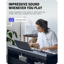 Load image into Gallery viewer, DEP-20 Beginner Digital Piano 88 Key Full Size Weighted Keyboard, Portable Electric Piano with Furniture Stand, 3-Pedal Unit