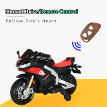 Load image into Gallery viewer, 12V Kids Ride on Motorcycle Battery Power Wheels 1-4Years Old Motorbike Toy w/Parental Remote Training Wheels Control LED Lights