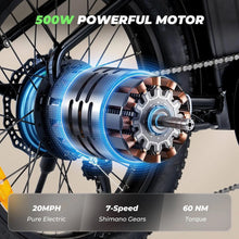 Load image into Gallery viewer, Electric Bike for Adults,750W Peak 20 mph Cargo Ebike Adult Electric Bicycles 55 miles Range E bike,48V 10.4Ah Removable Battery