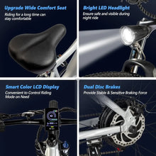 Load image into Gallery viewer, Electric Bike for Adults, Mountain Ebike, Removable LG Battery, 27.5/26" Fat Tire Electric Bicycle 7 Speed | Front Suspension