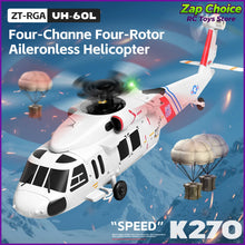 Load image into Gallery viewer, Wltoys K270 Black Hawk UH-60L Brushless Motor 4-CH RC Helicopter 2.4G 6-Axis Gyro Optical Flow Altitude Hold Gift for Boy Adult