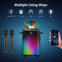 Load image into Gallery viewer, Wireless Karaoke Machine for Adults, TONOR PA System Portable Bluetooth Singing Speaker with Dual Wireless Microphones Mic