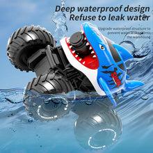 Load image into Gallery viewer, Waterproof RC Car Shark Amphibious Vehicle with 10m Range Water Gun Auto Water Absorption 150mL 2.4GHz Tank Toys for Boys Girls