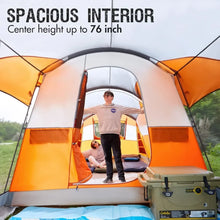 Load image into Gallery viewer, 8 Person Family Camping Tent with Screen Porch, Portable Water Resistant Windproof Cabin Tent with Rainfly, for Family Camping
