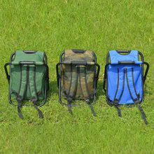 Load image into Gallery viewer, 2 In 1 Folding Fishing Chair Bag Fishing Backpack Chair Stool Convenient Wear-resistantv For Outdoor Hunting Climbing Equipment