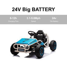 Load image into Gallery viewer, 24V Go Karts for Kids Ages 6-12, Powerful Motor Electric Go Kart, Outdoor Dirt Road Electric Car with 7Ah Large Battery,Go Karts