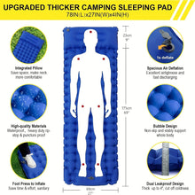 Load image into Gallery viewer, Sleeping Pad, Extra Thick 4inch Inflatable Camping Sleeping Pad, Built-in Presser Foot Pillow