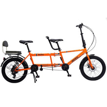 Load image into Gallery viewer, Two Person Folding Bicycle for Adults and Children, Two Person Riding, Three Seat, Family Car, 20 in, Tourism