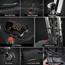 Load image into Gallery viewer, 48V 52V 60V 72V Electric Scooter 1200W 6000w Powerful Motor with Hydraulic Brake max 90KM/H Adult Scooter Elecric with Seat