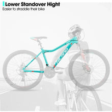Load image into Gallery viewer, Mtb Bicycle for Adult 26 Inch Mountain Bike for Women 21 Speed With Lock-Out Suspension Fork Dual Disc Brakes Aluminum Frame MTB