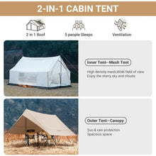 Load image into Gallery viewer, Tent with Large Windows, Waterproof & Breathable 4 Season Tents, Easy Setup Glamping Tent with Carry Bag, for Camping, Picnic