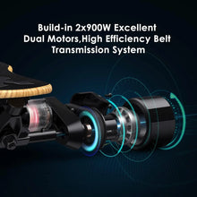 Load image into Gallery viewer, Electric Skateboards,1800W Dual Motors with Remote Control,Top Speed 25MPH,Longboard with Belt Drive System,3 Speeds Adjustment