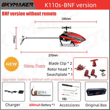 Load image into Gallery viewer, Wltoys XK K110s RC Helicopter BNF 2.4G 6CH 3D 6G System Brushless Motor RC Quadcopter Remote Control Drone Toys For Kids Gifts