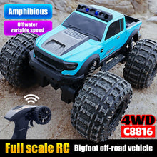 Load image into Gallery viewer, JJRC C8816 Amphibious Remote Control Car 4WD Off-Road Climbing Monster Truck with LED Light 4-wheeled Bigfoot Buggy RC Car Toys