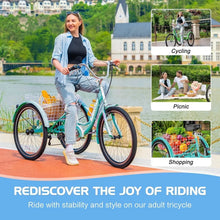 Load image into Gallery viewer, Adult Tricycles 7 Speed Adult Trikes 26 inch 3 Wheel Bikes Three-Wheeled Bicycles Cruise Trike with Shopping Basket for Seniors