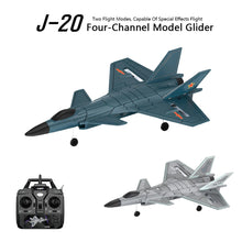 Load image into Gallery viewer, BM20 Four Channel RC Airplane J20 Foam Glider Capable Of Special Effects Flight RC Airplane Two Flight Modes Toys For Adults