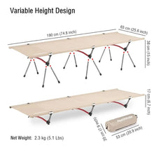 Load image into Gallery viewer, Naturehike Camping Cots Compact Ultralight Camping Bed Outdoor Beach Travel Tent Sleeping Fishing Cots Portable Folding Bed