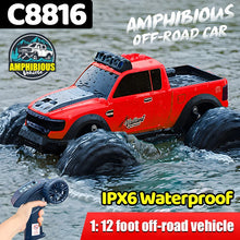 Load image into Gallery viewer, JJRC C8816 Amphibious Remote Control Car 4WD Off-Road Climbing Monster Truck with LED Light 4-wheeled Bigfoot Buggy RC Car Toys