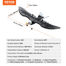 Load image into Gallery viewer, SucceBuy RC Plane Wingspan Eagle Aircraft Fighter 2.4G 2CH with 2 Batteries 6-Axis Glider Airplane Foam Boys Toys for Children
