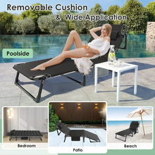 Load image into Gallery viewer, 3 in 1 Folding Camping Cot Bed, 5 Positions Adjustable Patio Chaise Lounge Chair, Portable Sleeping Cots for Adults with