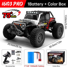 Load image into Gallery viewer, WLtoys 16101 Pro 1:16 75KM/H 4WD RC Car With LED Light 2.4G Remote Control Cars High Speed Drift Monster Truck for Children Gift