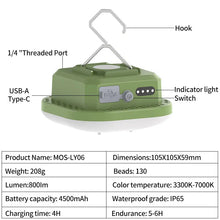 Load image into Gallery viewer, MOSLIGHTING 9000mAh Camping Lantern Strong Portable Flashlights USB Fast Rechargeable Outdoor Super bright Hanging Tent Lighting